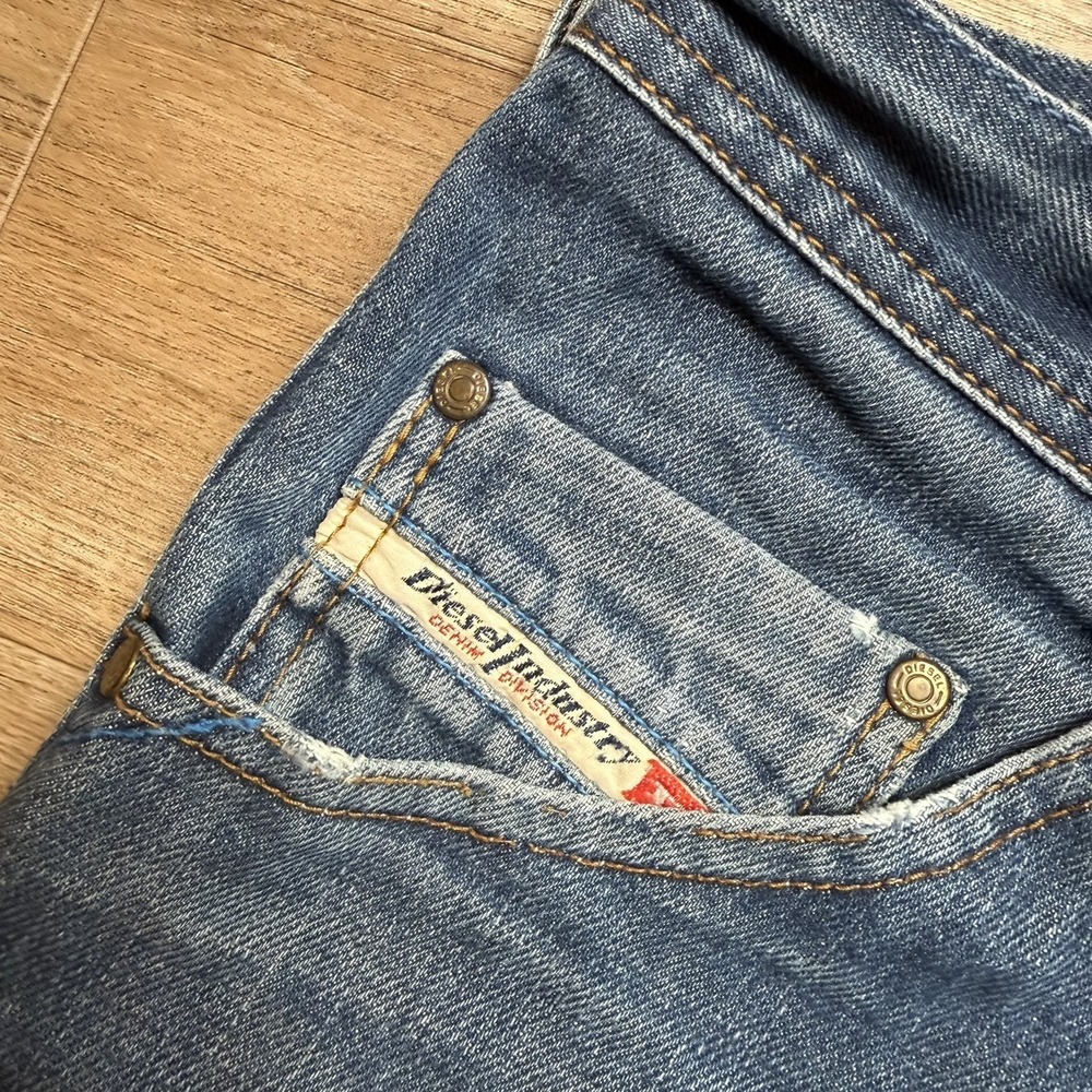 Diesel Jeeves Jeans Men 38x32 Blue Relaxed Straight Baggy Fit Hip Hop Italy Y2K - Picture 6 of 14